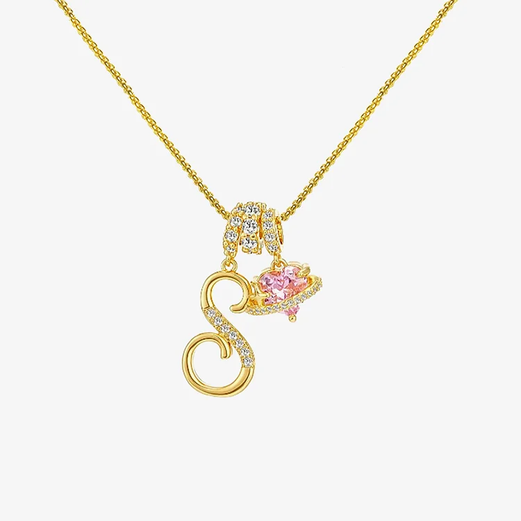 Custom Initial Heart Diamond Necklace
