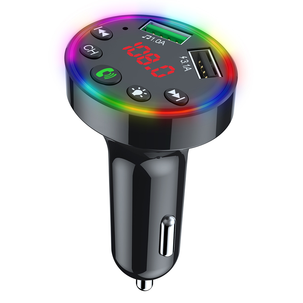 

F9 In-Car Bluetooth FM Transmitter Backlit Handsfree MP3 Player USB Charger, 501 Original