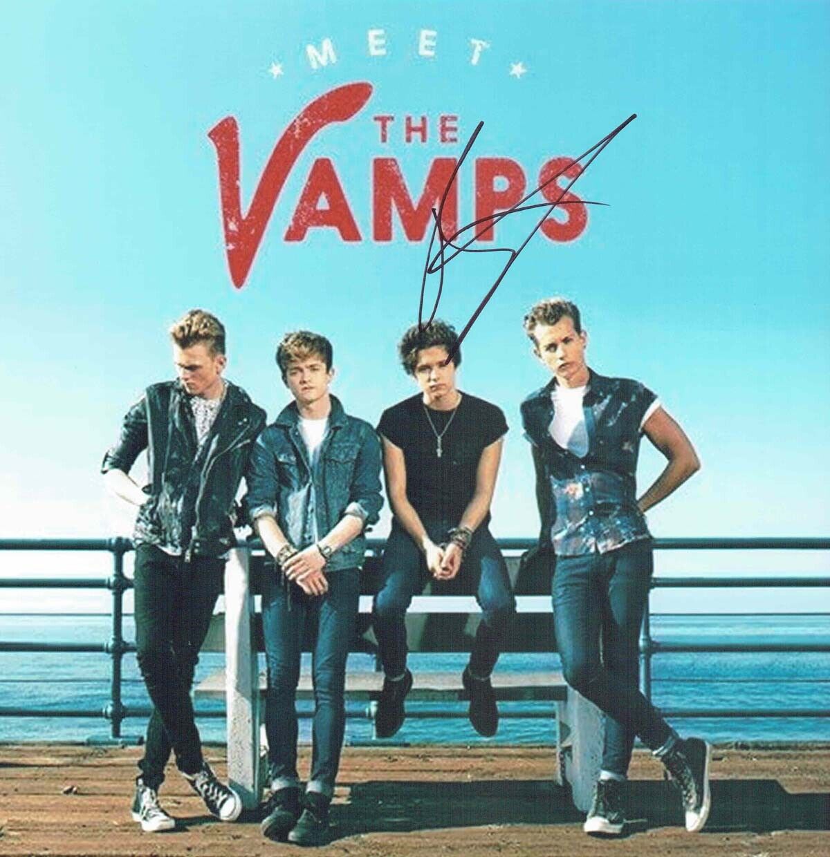 Bradley Brad SIMPSON The Vamps SIGNED Autograph 12x12 Photo Poster painting 2 AFTAL RD COA