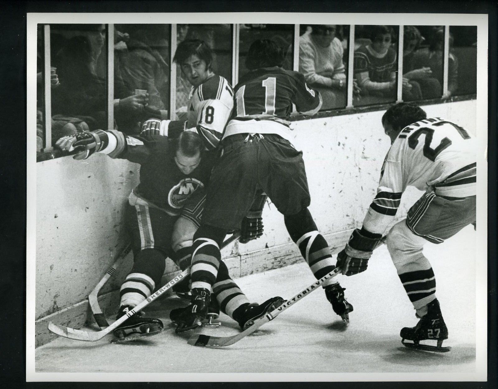 Walt Tkaczuk & Ted Irvine Press Original Photo Poster painting New York Rangers Islanders