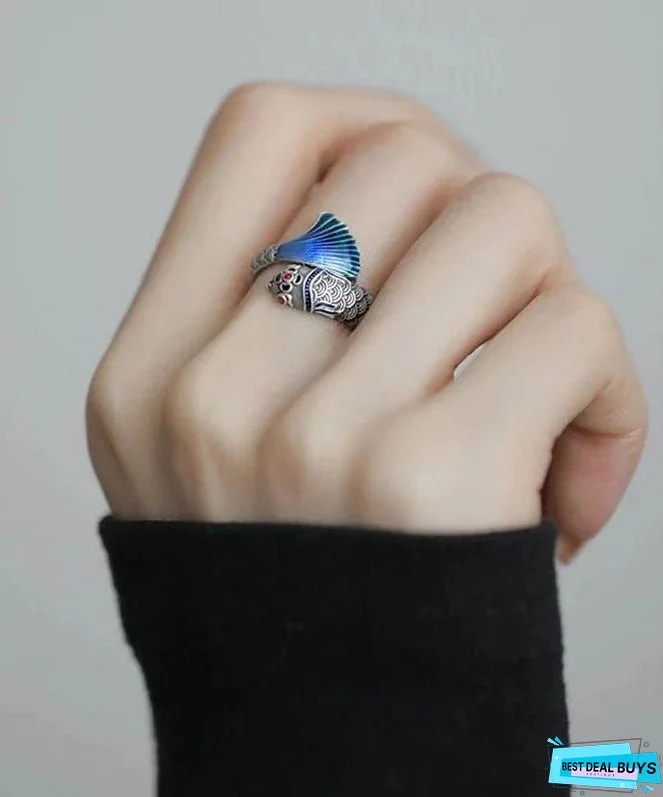 Women Blue Sterling Silver Enamel Rings