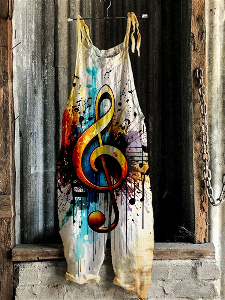 Band pattern jumpsuits