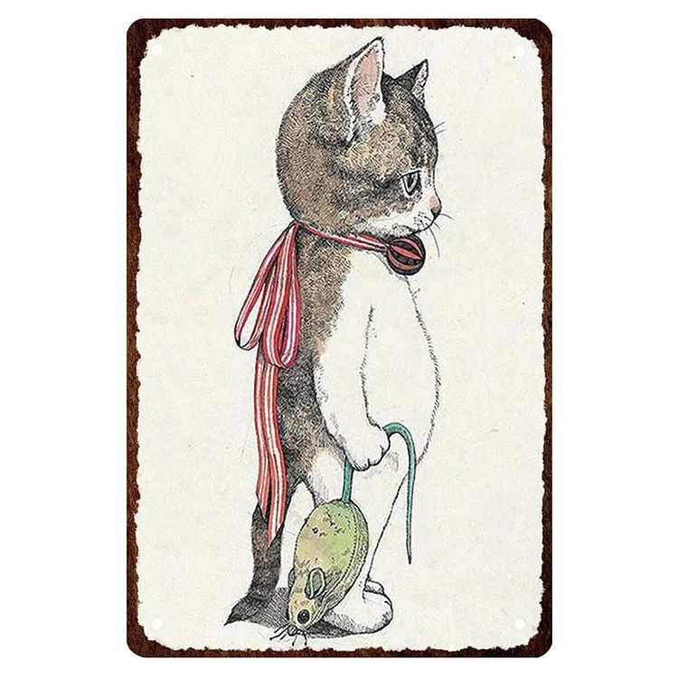 Cat Catcher Mouse - Vintage Tin Signs/Wooden Signs - 7.9x11.8in & 11.8x15.7in