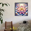 Pinke lila Lotus 5D DIY Diamant-Kunst-Malkits f&uuml;r Wohnwanddekoration 40x40 cm
