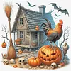 Pumpkin Rooster Cottage-11CT Stamped Cross Stitch 40*40cm/15.75*15.75in tapestrymarket