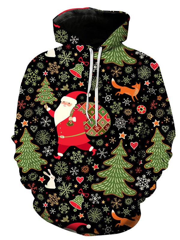 Christmas Hoodie Pullover Hooded Sweatshirts-elleschic