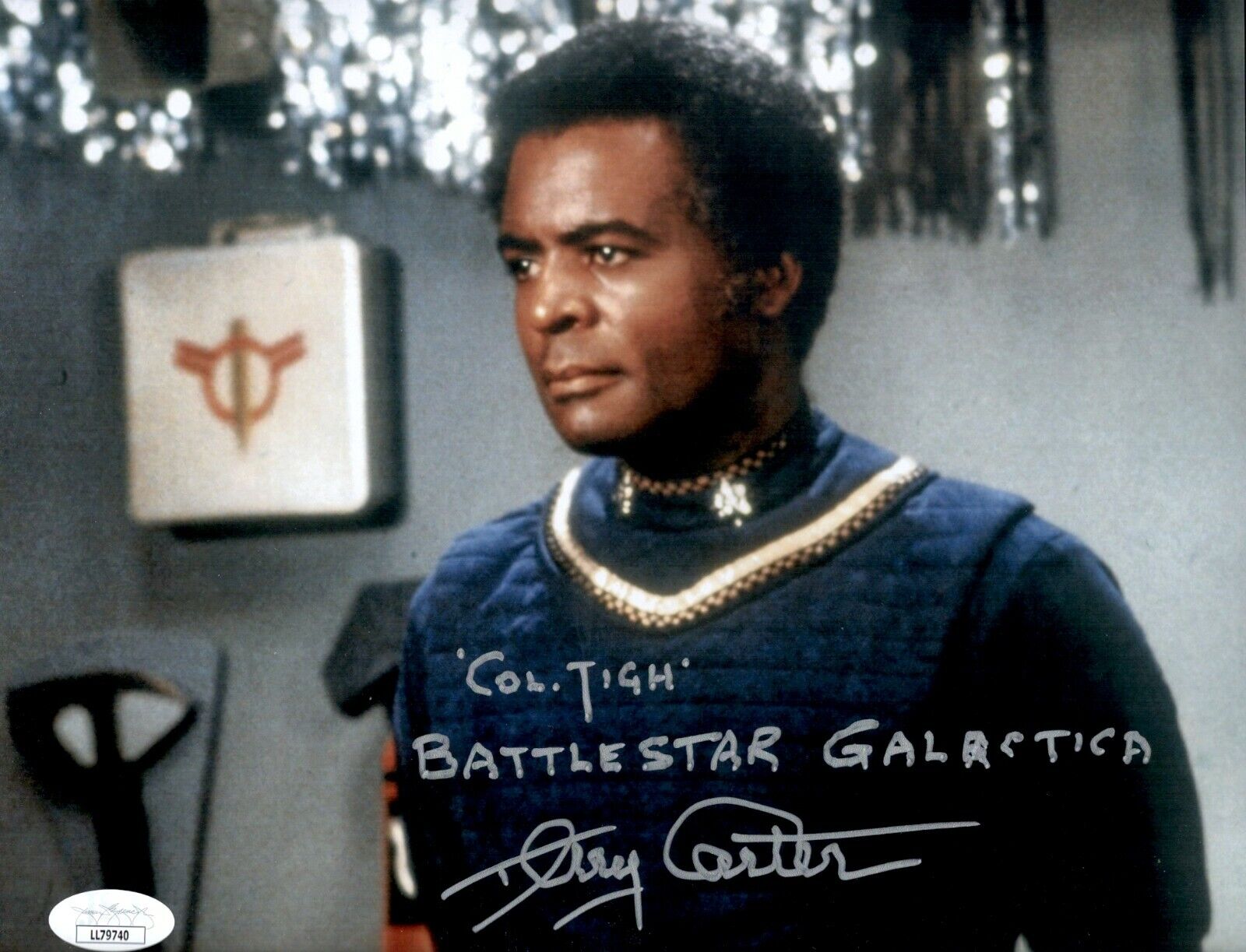 TERRY CARTER Signed TIGH 8x10 Photo Poster painting BATTLESTAR GALACTICA Autograph JSA COA Cert