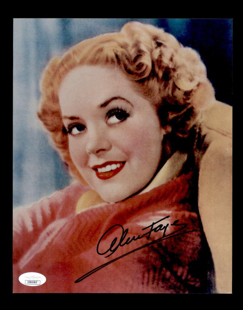 Alice Faye JSA Cert Signed 8x10 Photo Poster painting Certified Autograph