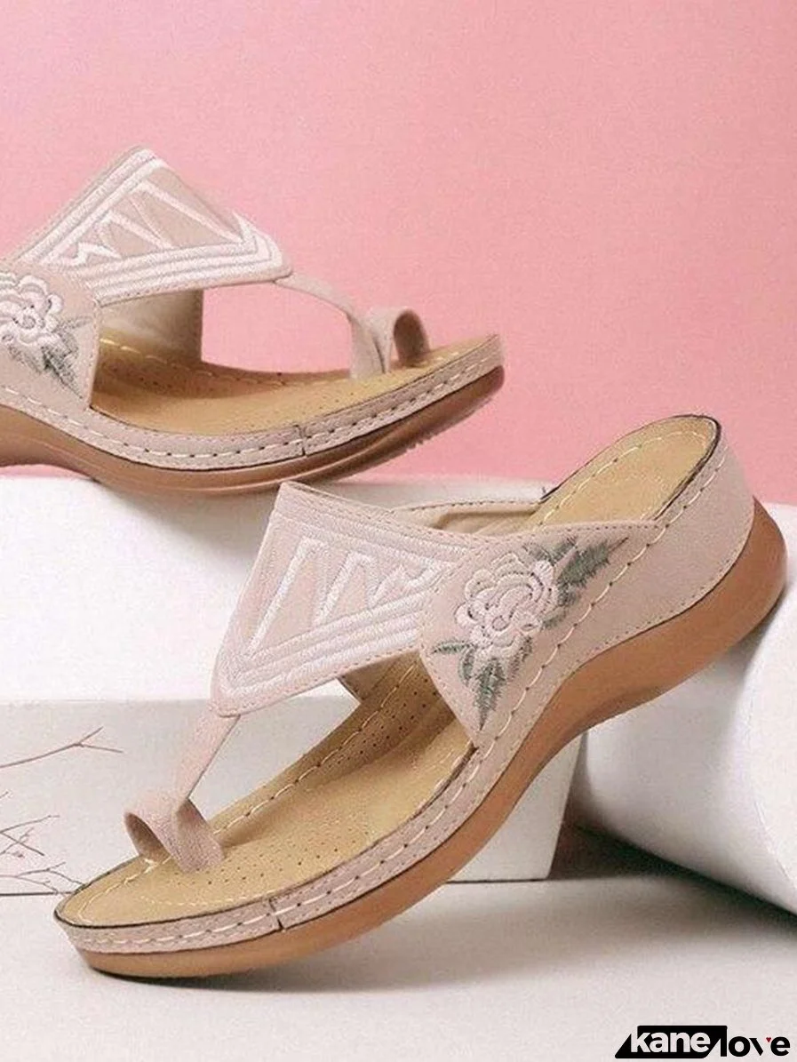 Embroidery Orthopedic Comfy Flip Flop Sandals