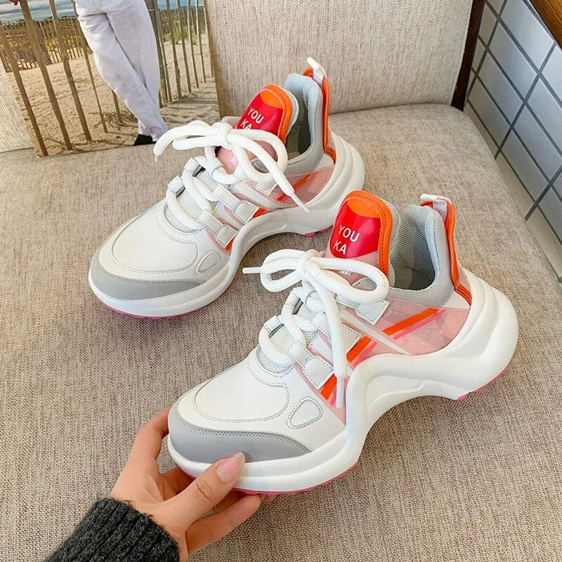 Brand Designer Casual Sneakers For Women Dad Shoes Fashion Sneakers Leisure Shoes 2021 Women's Summer Shoes Chunky Sneaker