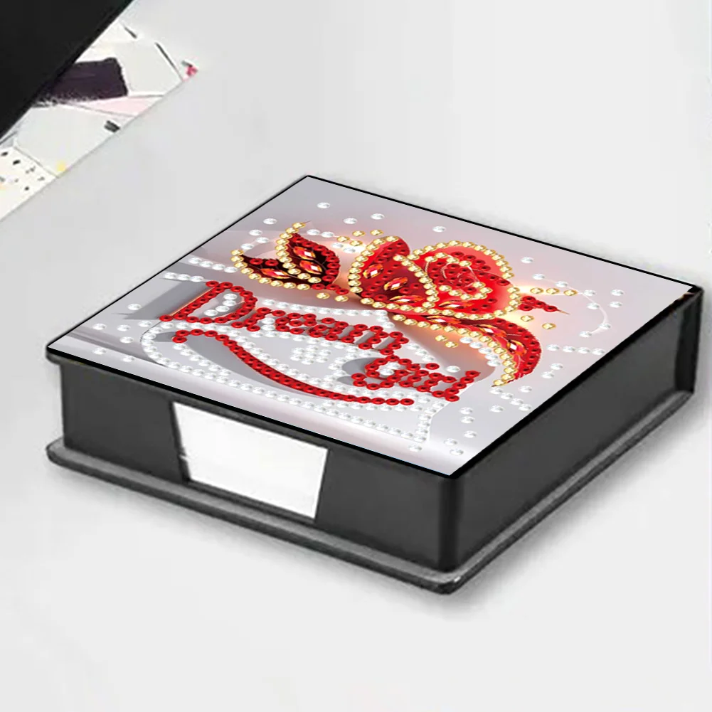 Dream Girl PU Diamond Painting Notecard Box 5D DIY Diamond Art Note Box