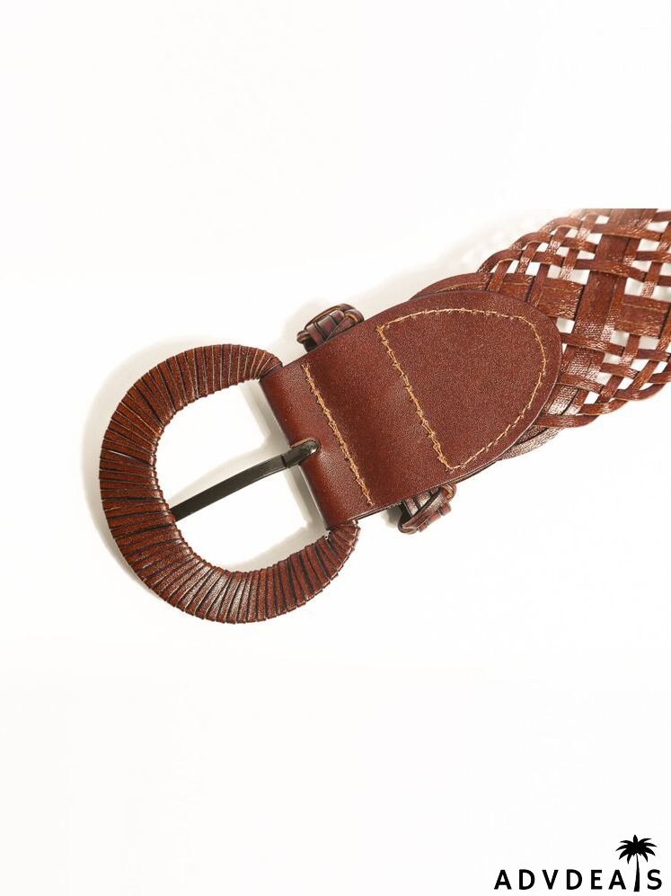 Geometric Buckle Woven Belt