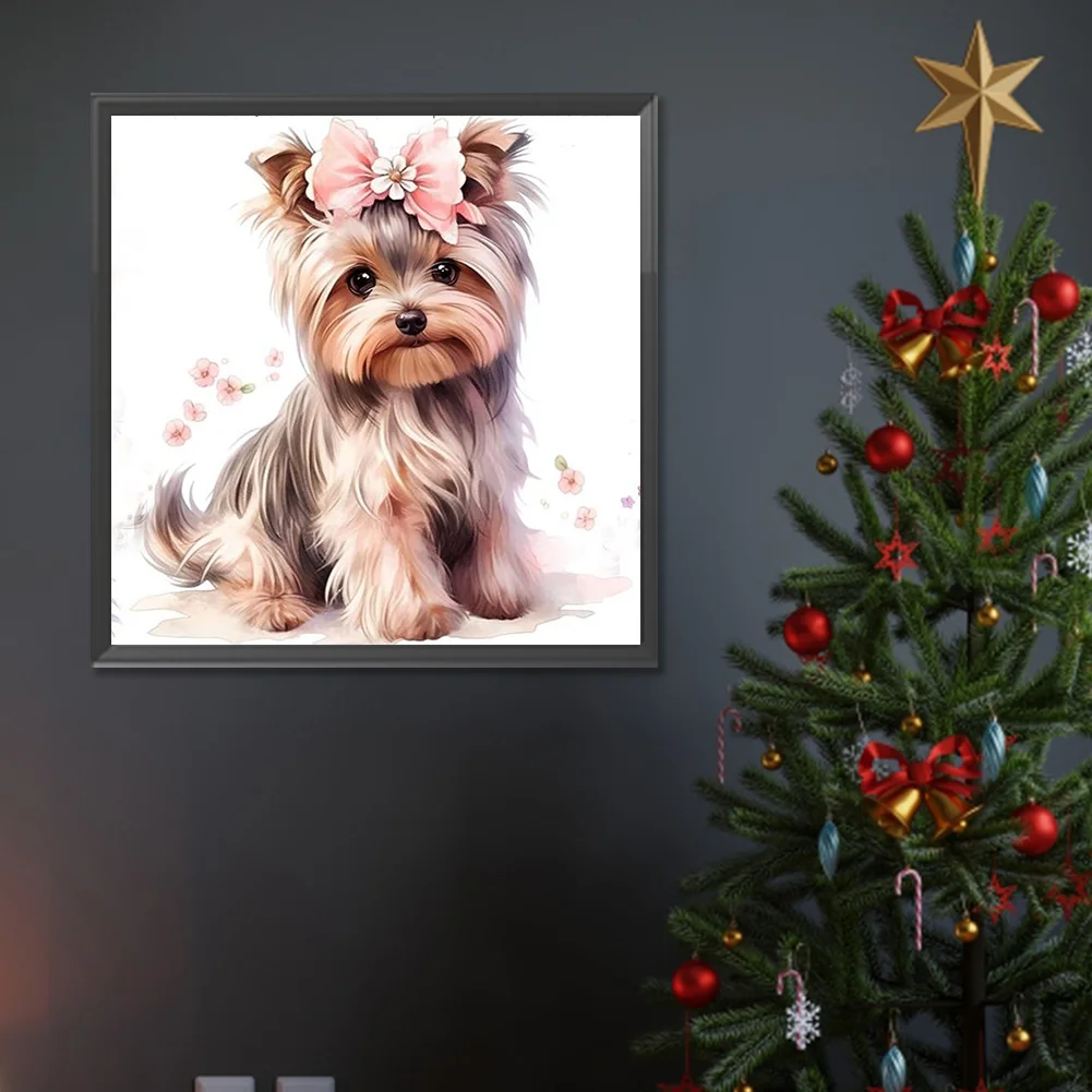 Diamond Painting - Full Round Drill - Yorkshire Puppy(Canvas|30*30cm)