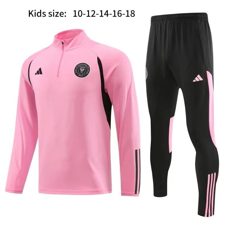 23-24 Kids Miami Half Zipper Long Sleeved Pink Training Suit