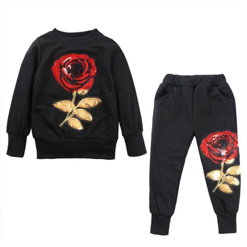 Toddler Gril Clothing Sets Auutmn Winter Girls Outfit Clothes Kids Suit Tracksuit For Children Infant Top+Pants 3 4 5 6 7 Years