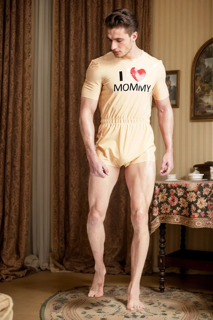 Men Latex Catsuits Mommy Homewear Loose