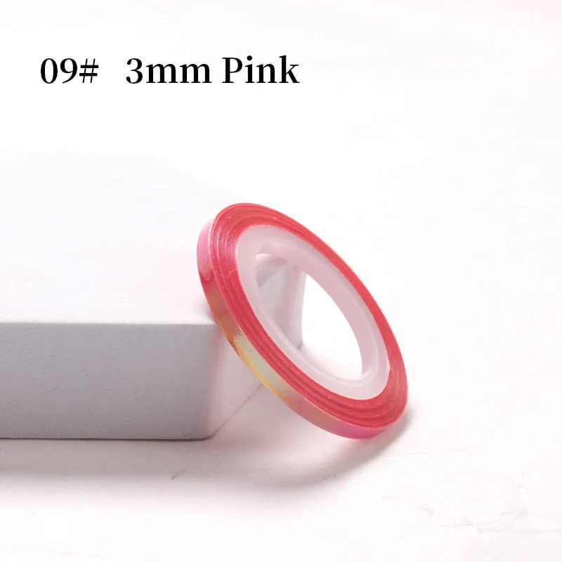Nude Color Silver Nail Striping Tape Line 1mm 2mm 3mm Sticker Pink Yellow Shiny Stickers DIY Decors Tool Nail Art Decoration