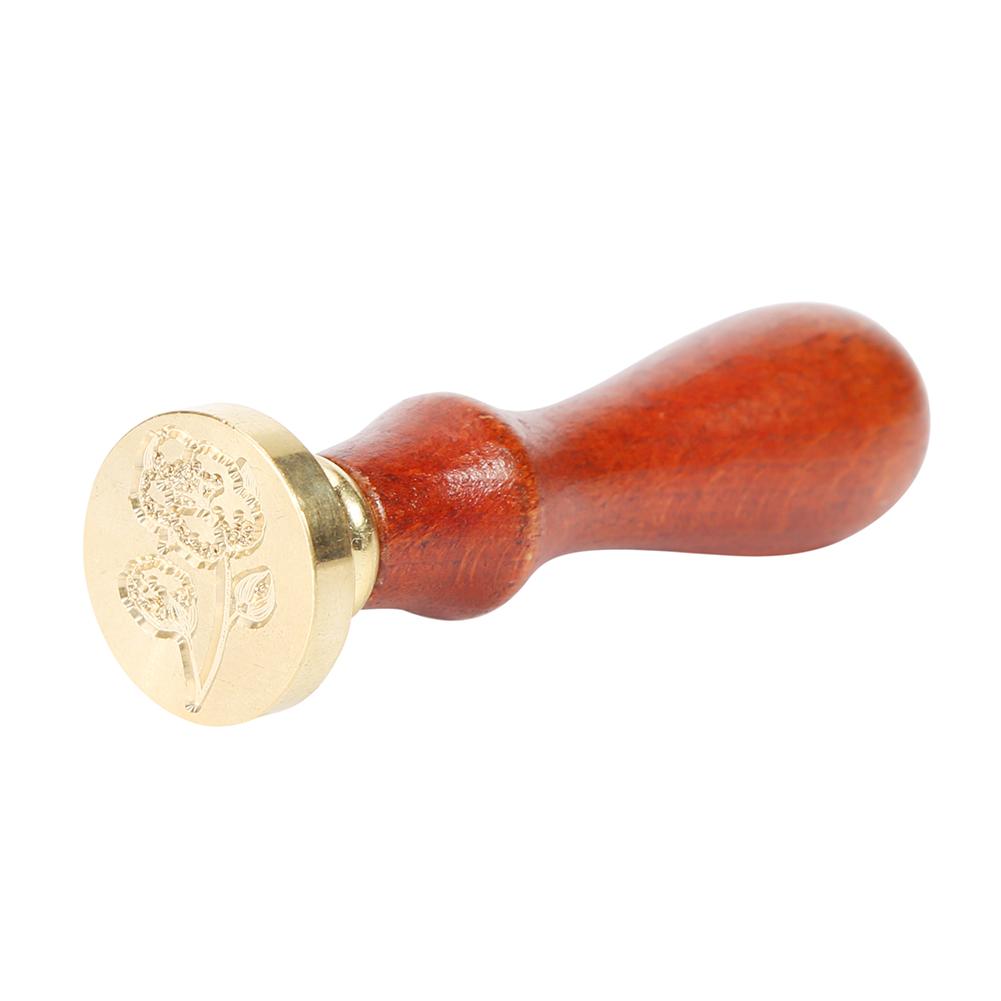 

Retro Plant Pattern Sealing Wax Wooden Handle - Wax Seal Stamp, 501 Original