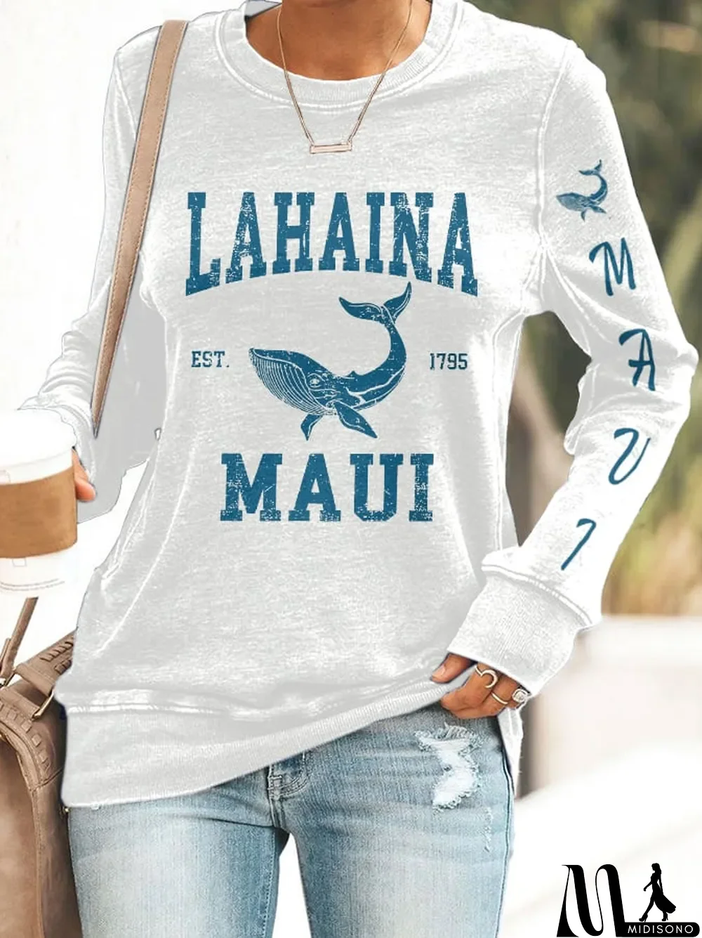 MidiSono - Women's Lahaina Long Sleeve Printed Sweatshirt