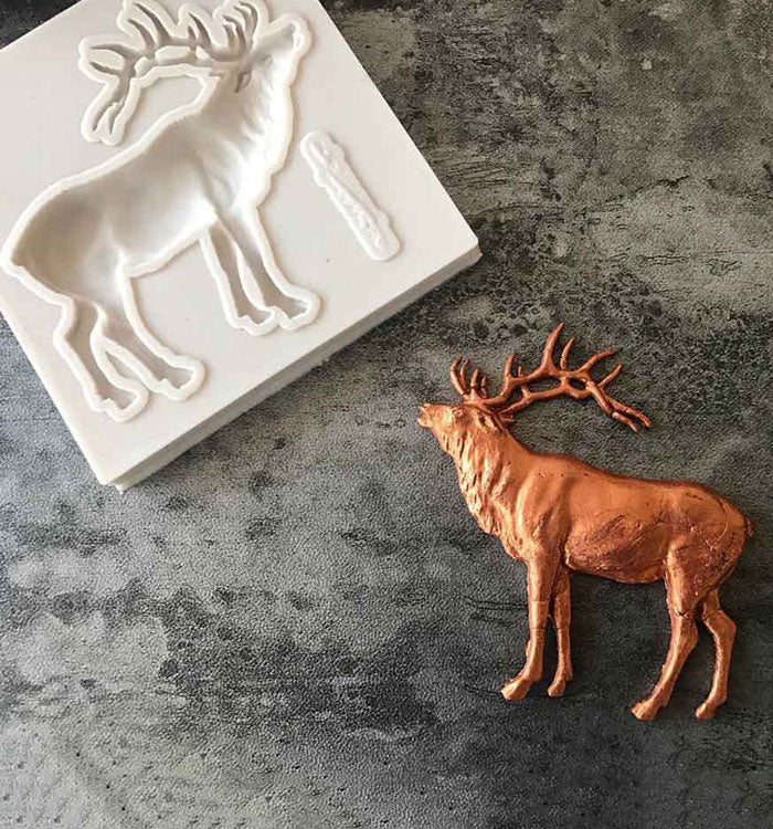 Elk Silicone Fondant Mould For Christmas Party Cake Chocolate Pastry Decoration