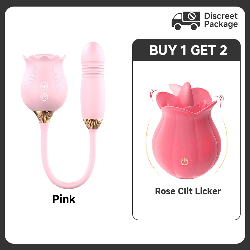Adult Rose Toy Suction Vibrator With Thrusting Dildo By Rose Toy