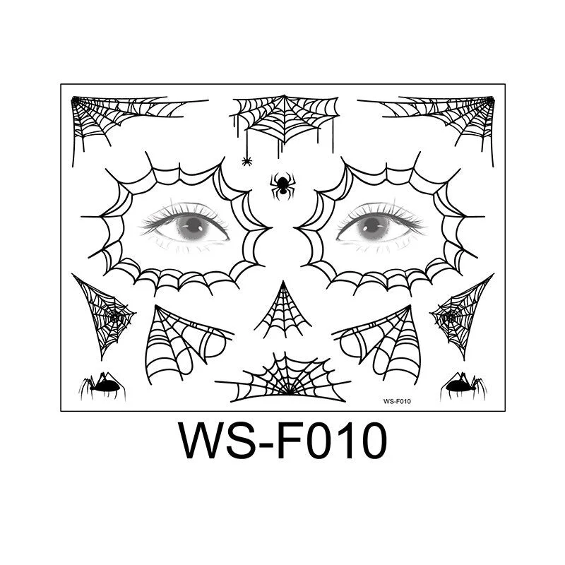 Tattoo Sticker Halloween spider webs Femme Temporary Face Tattoo Waterproof Body Art Fashion