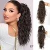 ⏳R&eacute;duction limit&eacute;e de 50%🎁18 Inch Curly Wavy Frizzy Hair Extension with Ponytail