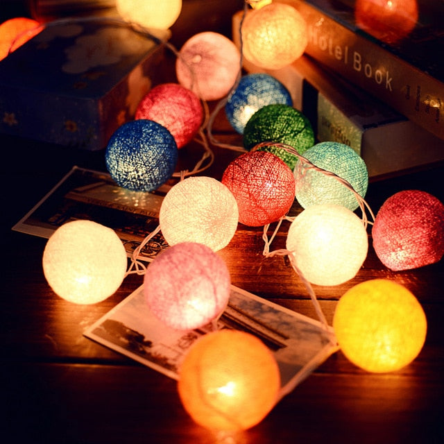 3M LED Cotton Ball Garland Lights String Christmas Xmas Outdoor Holiday