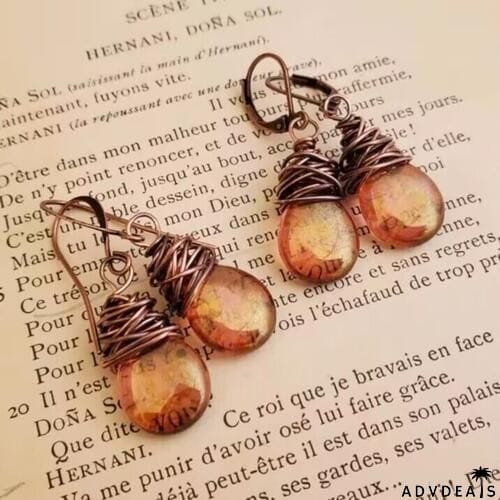 Alloy Gemstone Drop Earrings