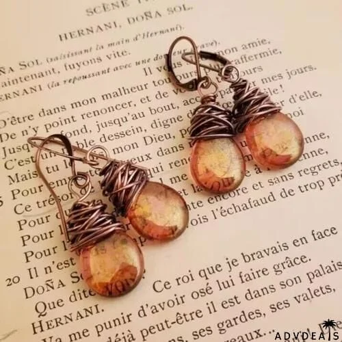 Alloy Gemstone Drop Earrings