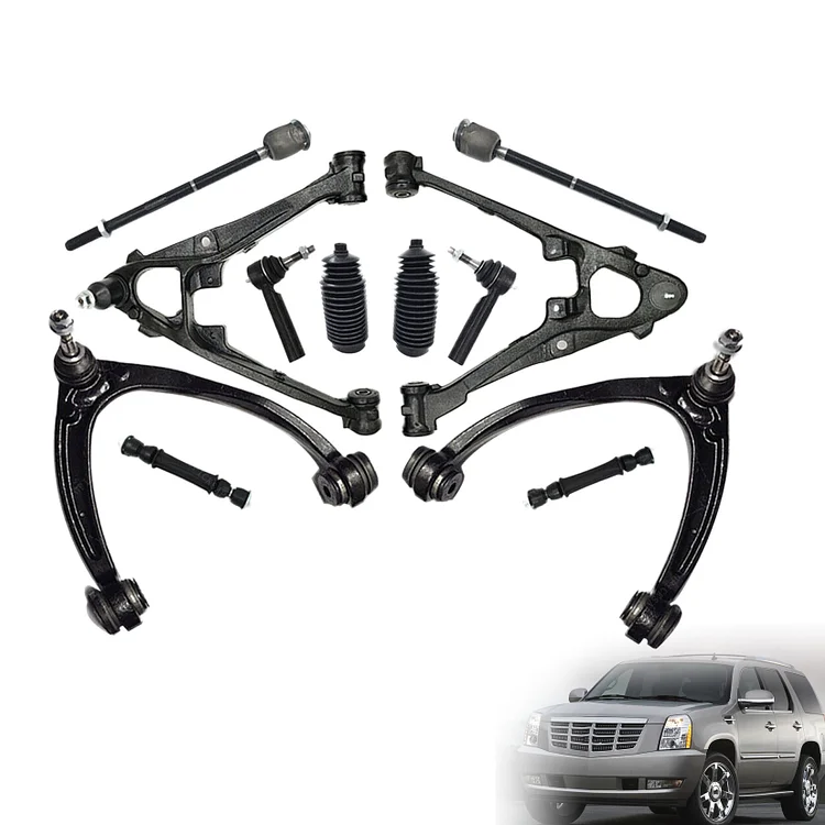 Silscvtt 12pc Front Upper Lower Control Arm Tierod Kit Replacement for 2007-2013 Cadillac Escalade Chevy Silverado GMC Sierra 1500