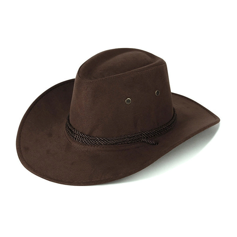 Western Denim Hat Men’s Double-sided Suede Large Brim Sun Hat Women’s Riding Hat Grassland United States
