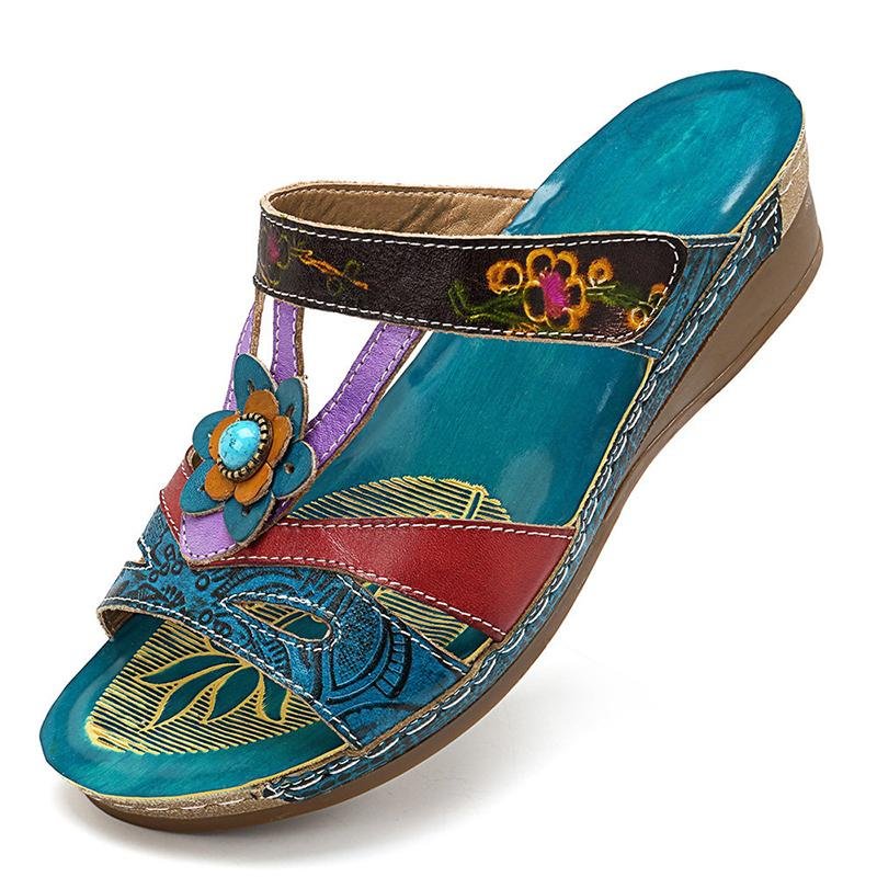 Summer bohemian style fashion non-slip wedge sandals