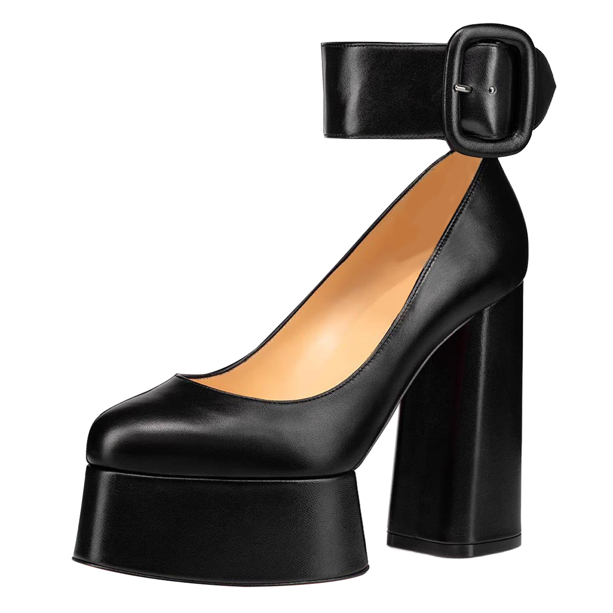 GOOSHOE Red Patent Leather T-strap Pumps