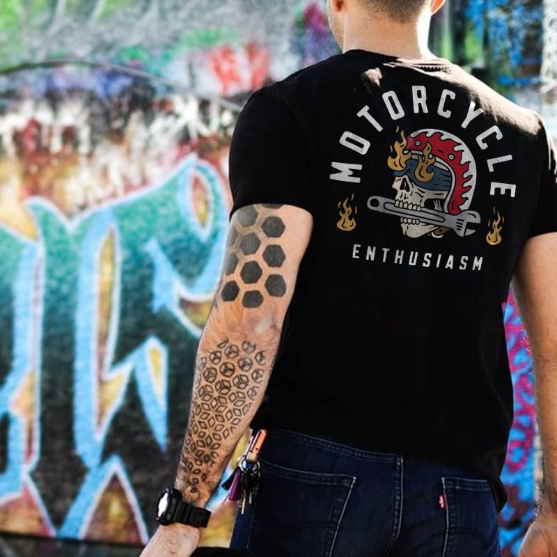 Motorcycle Enthusiasm graphic original design men's fashion t-shirt -  UPRANDY