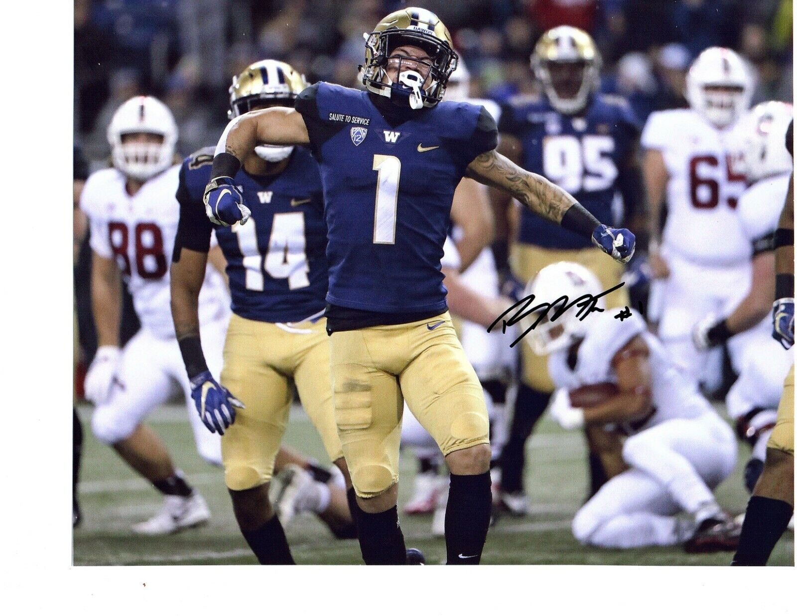 Byron Murphy Washington Huskies signed autographed 8x10 football Photo Poster painting Draft!