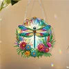 5D Diamond Painting  Double Sided Effect Stained Glass Panel Decorative Home Garden Decoration Hanging Kit(Dragonfly)