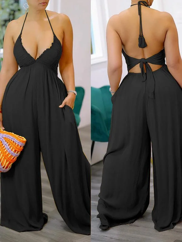 Halter Wide-Leg Jumpsuit