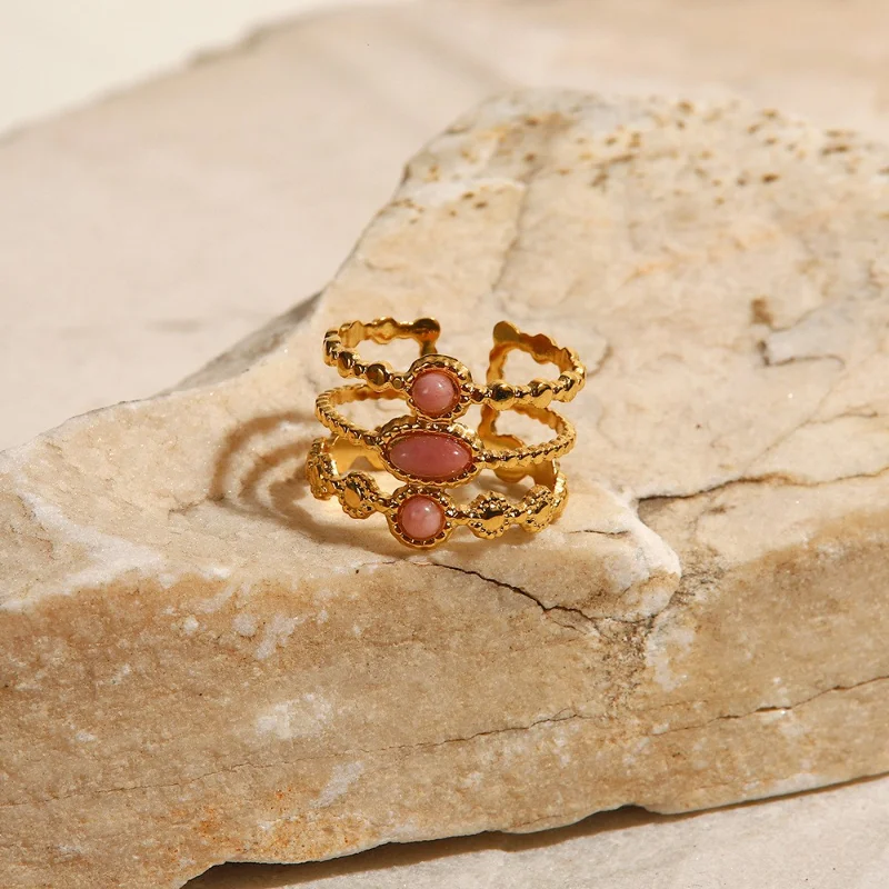 Pink Natural Stone Ring
