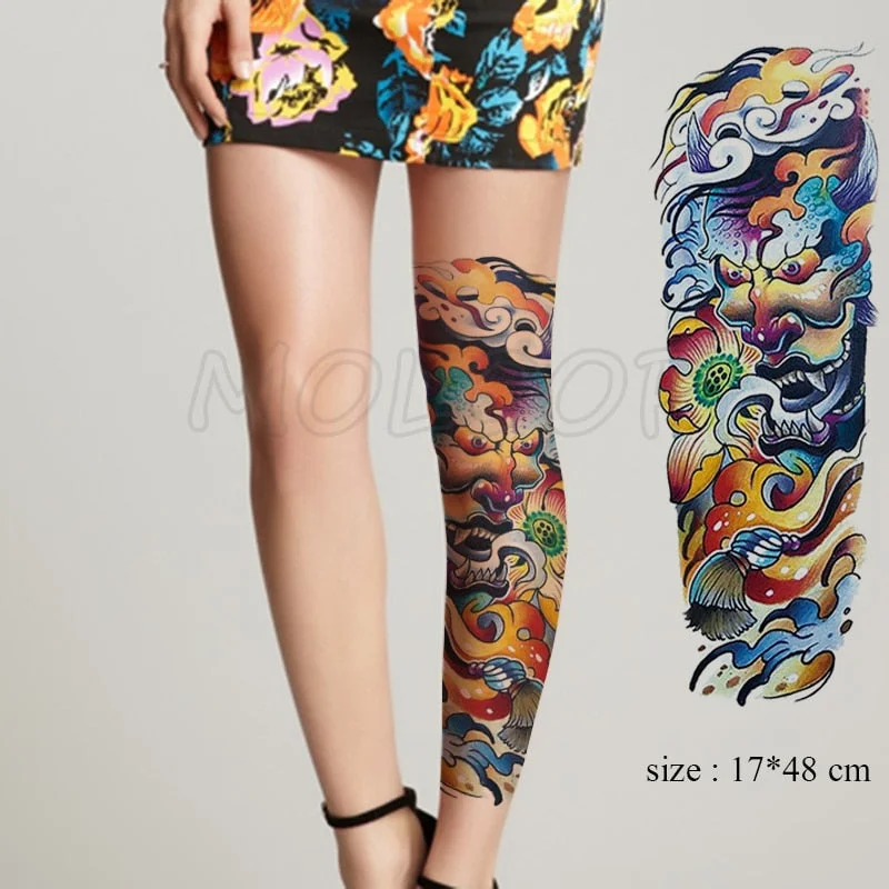 Waterproof Temporary Tattoo Sticker Full Arm Large Virgin Cross Tatoo Stickers Flash Fake Tattoos for Men Women