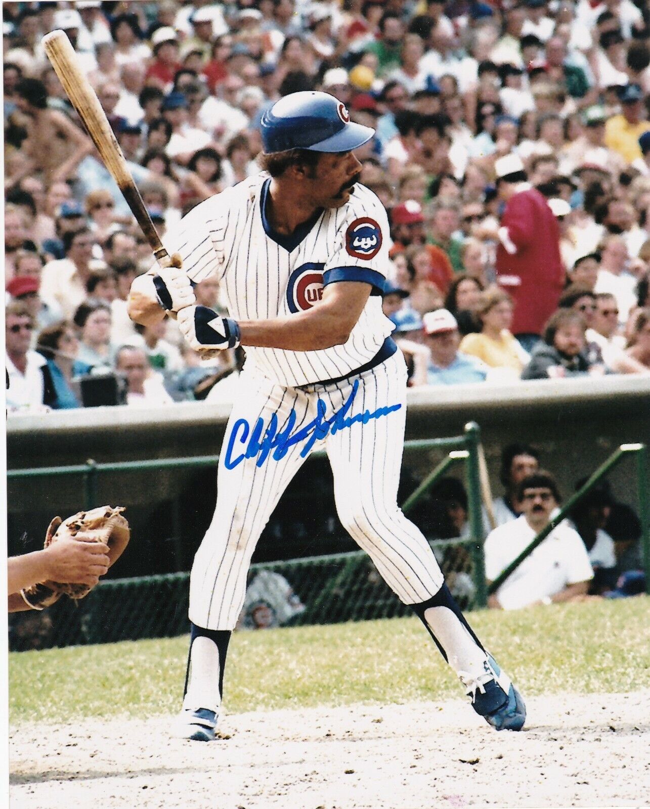 CLIFF JOHNSON CHICAGO CUBS ACTION SIGNED 8x10