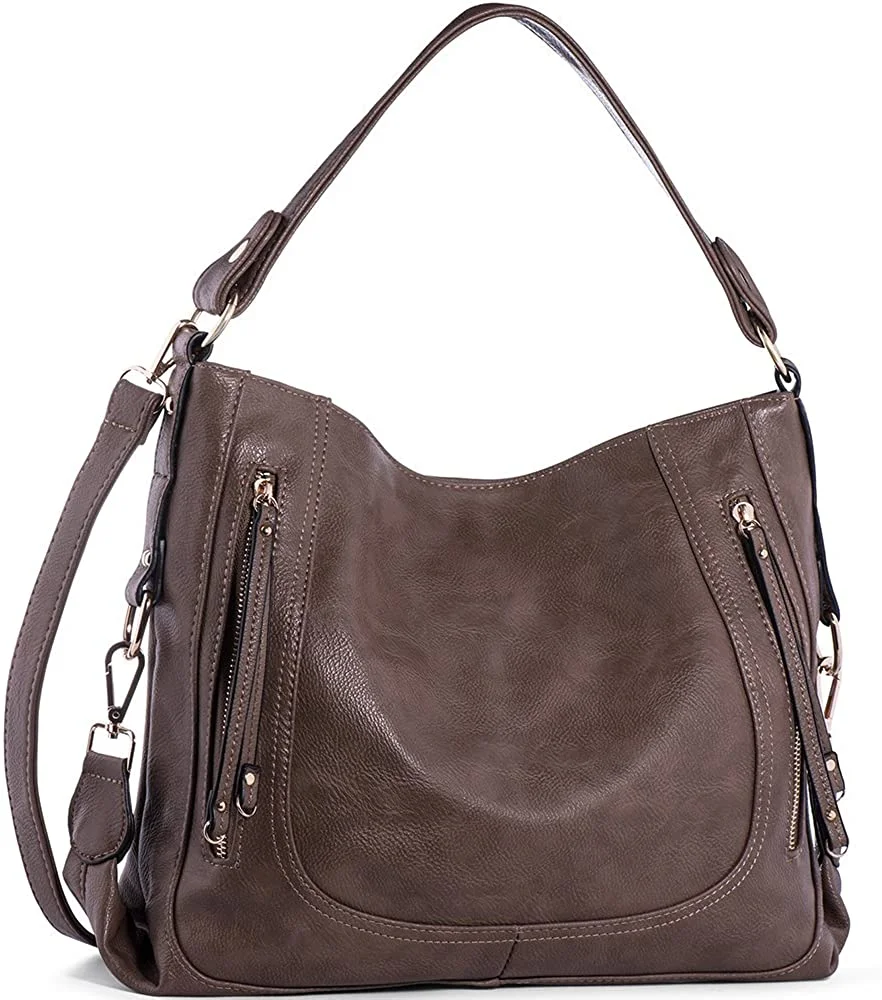 Women's Shoulder Bags PU Leather Hobo Handbags Top-Handle Purse For Ladies