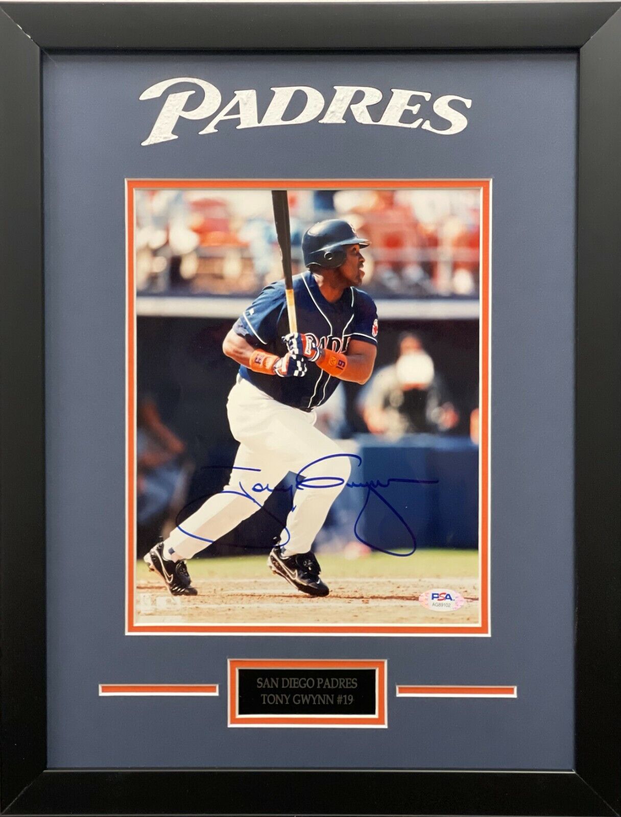 Tony Gwynn autographed signed framed 8x10 Photo Poster painting MLB San Diego Padres PSA COA