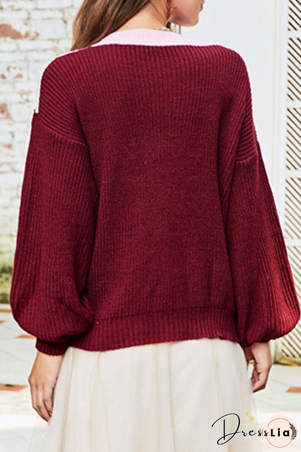 Fashion Street Solid Split Joint O Neck Tops