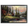 (Big Size)Lakeside Cabin - 18CT Stamped Cross Stitch - 60*40cm - Natural