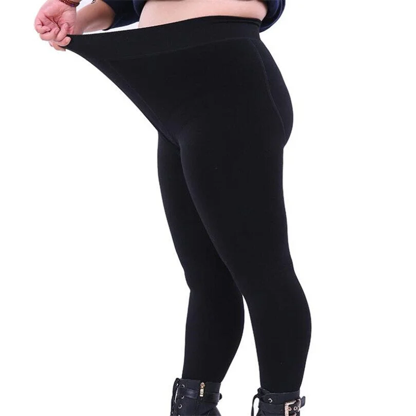 CUHAKCI Pants Winter Legging Women Velvet Leggins Black Keep Thick Warm High Waist Trousers