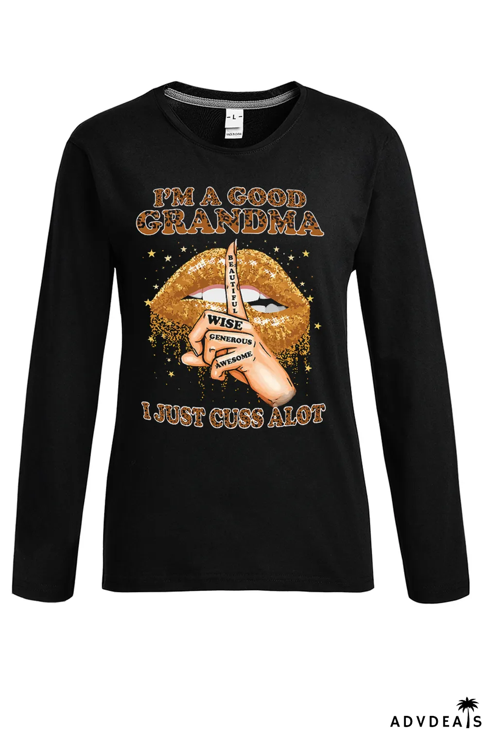 Grey Street Vintage Lips Printed Patchwork O Neck T-Shirts