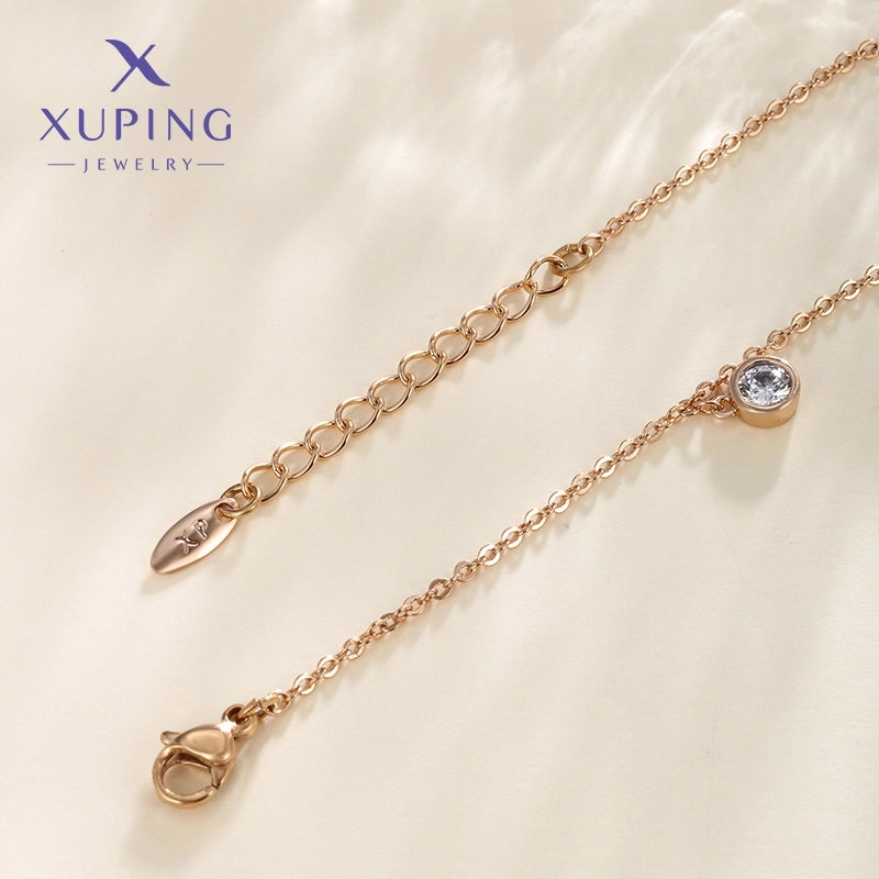 Copper Cable Chain 18K Gold Plated Plating Geometric Synthetic Cubic Zirconia Bracelets