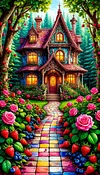 Luxury AB Velvet Diamond Painting Kit - Forest Cabin