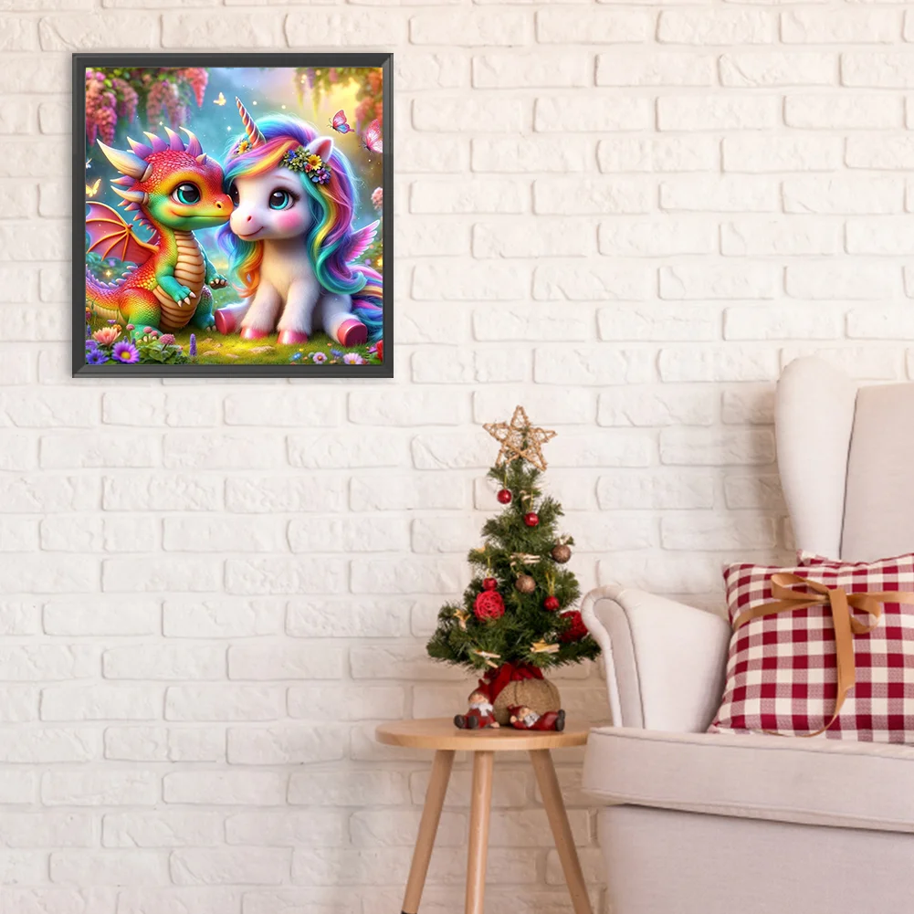 Diamond Painting - Full Round Drill - Rainbow Dragon Pony(Canvas|30*30cm)